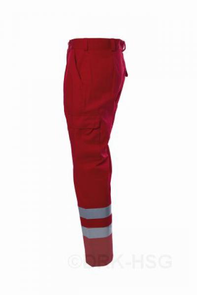 Damen-Einsatzhose (325 g/m²) rot, 2 Reflexstreifen